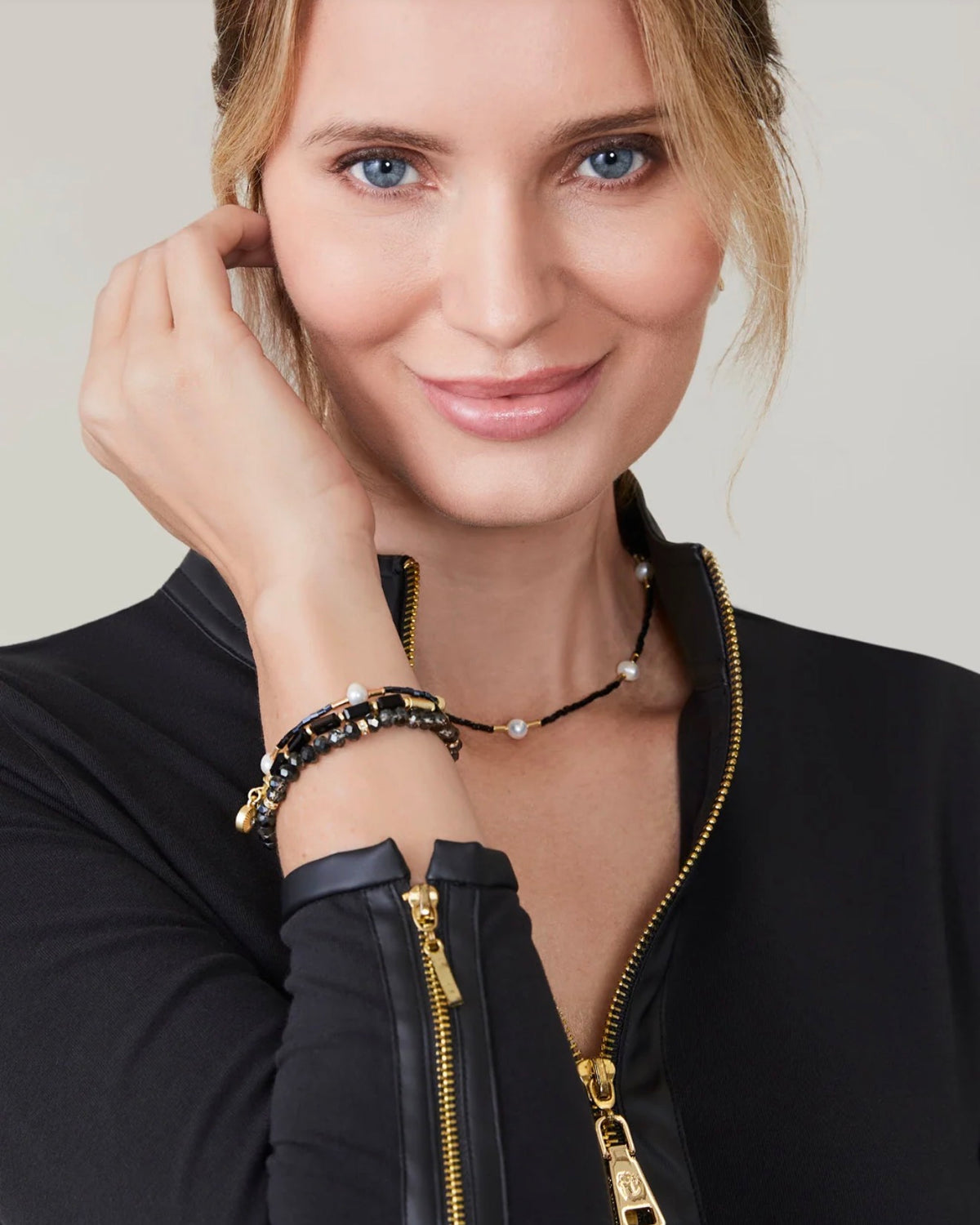 Spartina 449 Sparkle Stretch Bracelet Stack- Black
