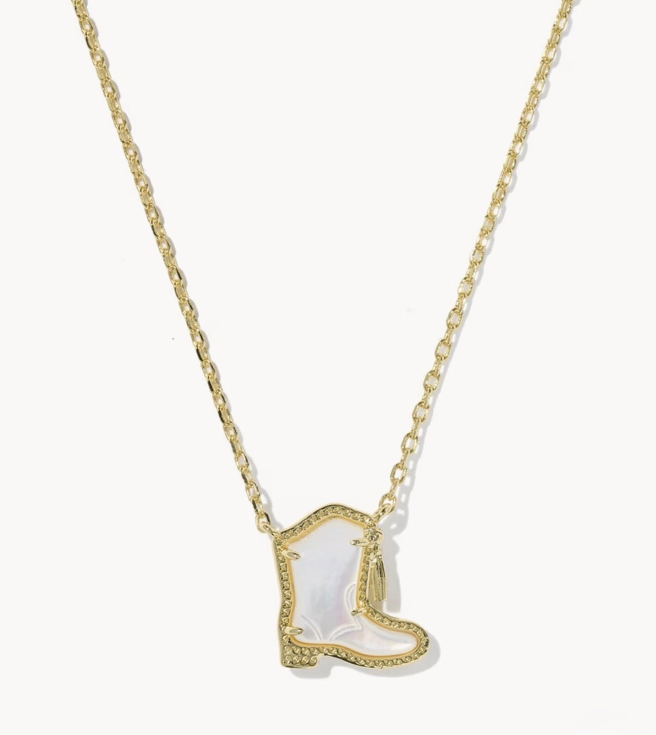 Kendra Scott - Drill Team Boot Pendant Necklace - Gold Ivory MOP