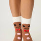 PJ Salvage "Gingerbread Man" Socks-Brown