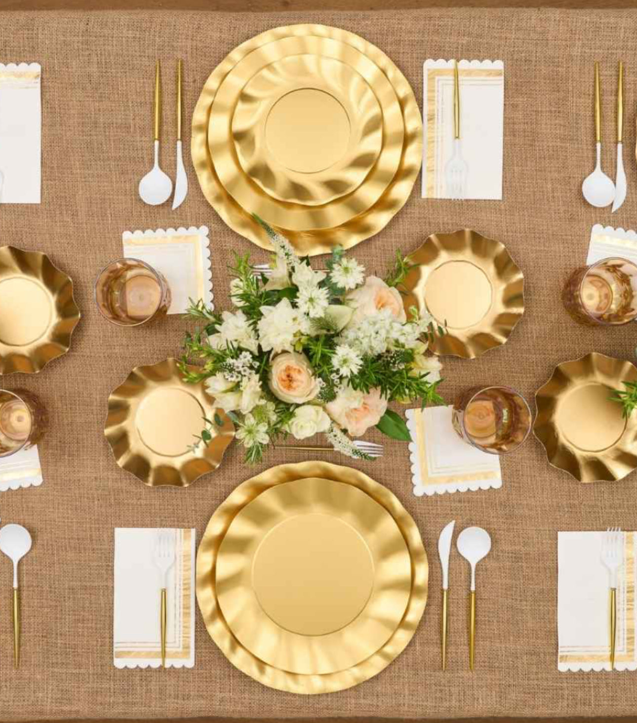 Sophistiplate Wavy Appetizer/Dessert Bowl-Satin Gold