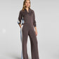 Spanx AirEssentials® Colorblock Track Pants - Dark Cacao/Powder