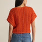 Z Supply Ballast Cropped Crochet Top-Tiger Lily