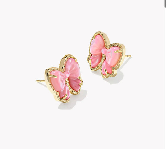 Kendra Scott Haley Bow Stud Earring-Gold Blush MOP