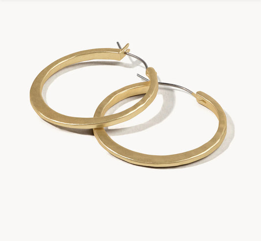 Spartina 449 Textured Hoop Earrings-Gold