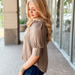 KLd "Mariah" Bubble Hemmed Blouse-Khaki