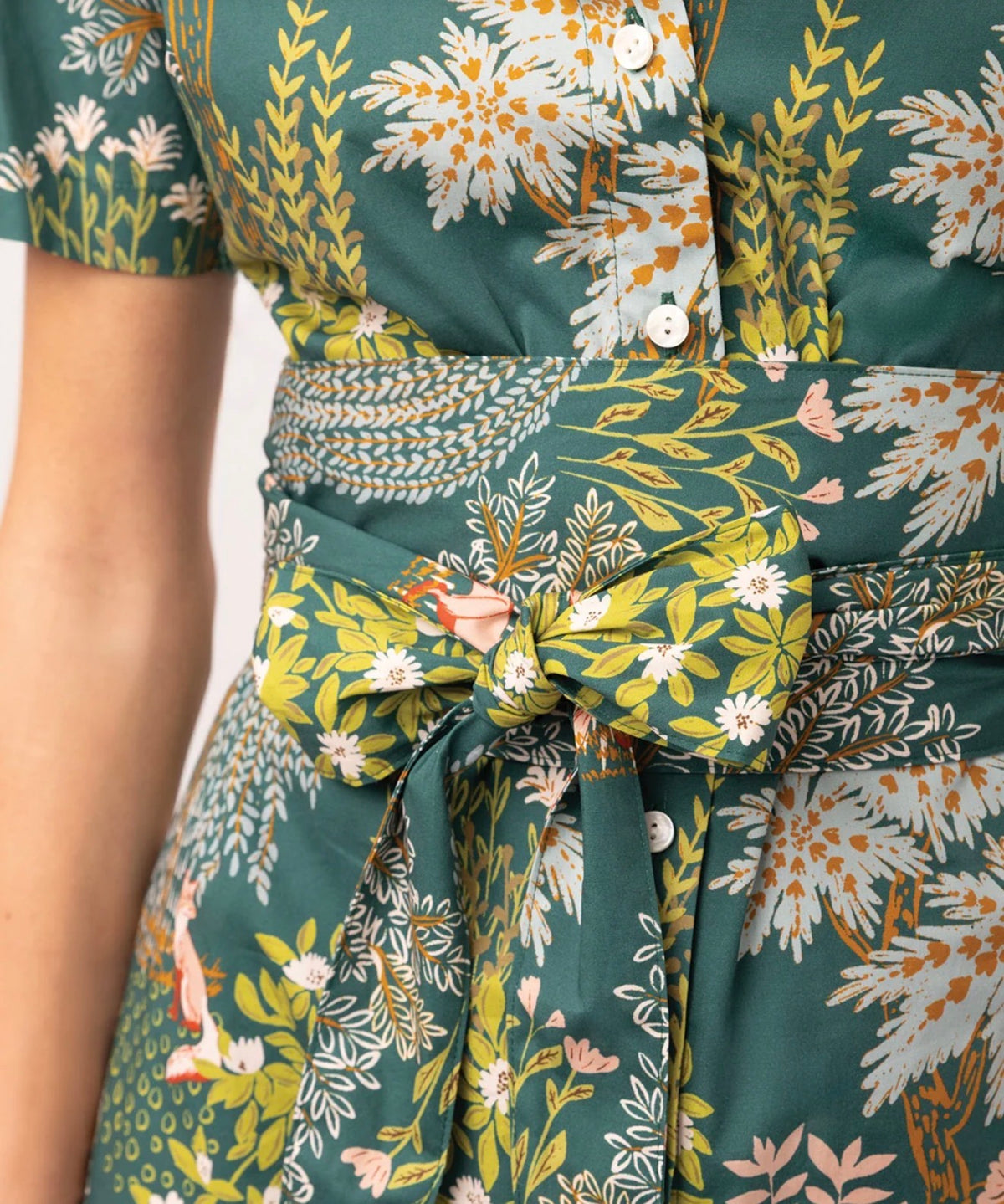 Spartina 449 “Kristen” Midi Dress - Heritage Landscape Evergreen