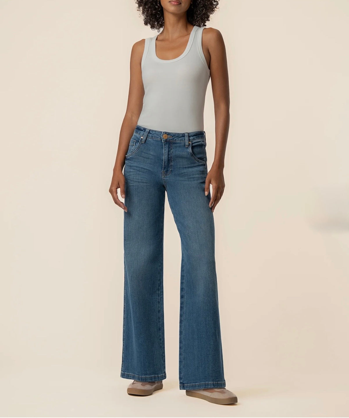 Kut from the Kloth "Jean" High Rise Wide Leg Jeans - Incandescent Wash