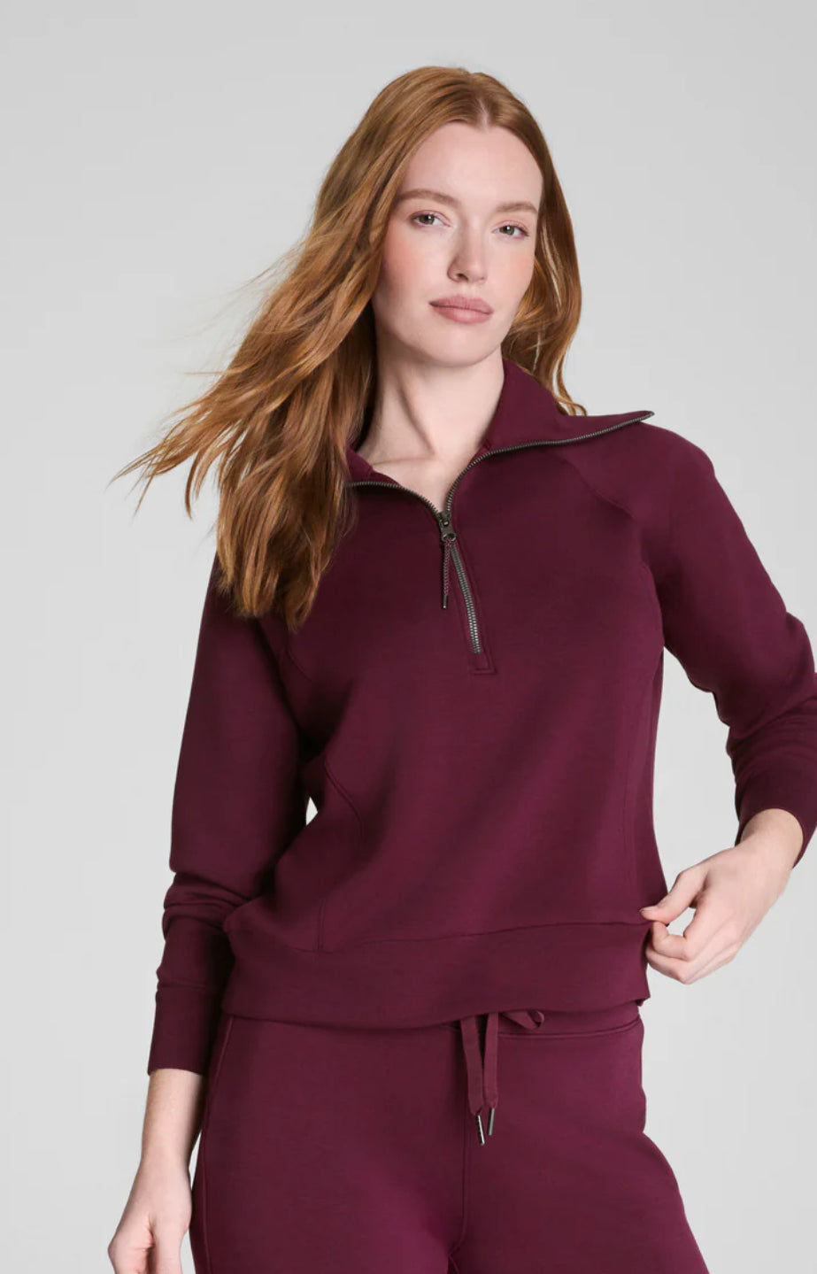 Spanx AirEssentials Half Zip-Plum Berry