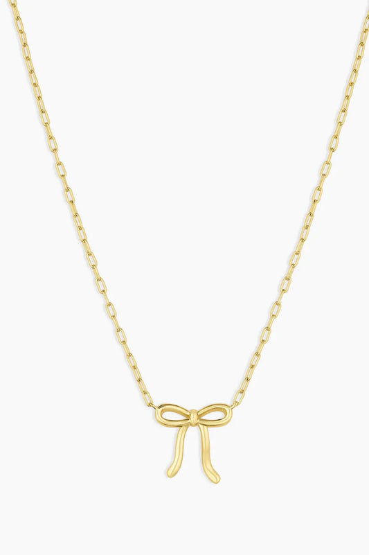 Gorjana Put a Bow on It Necklace-Gold