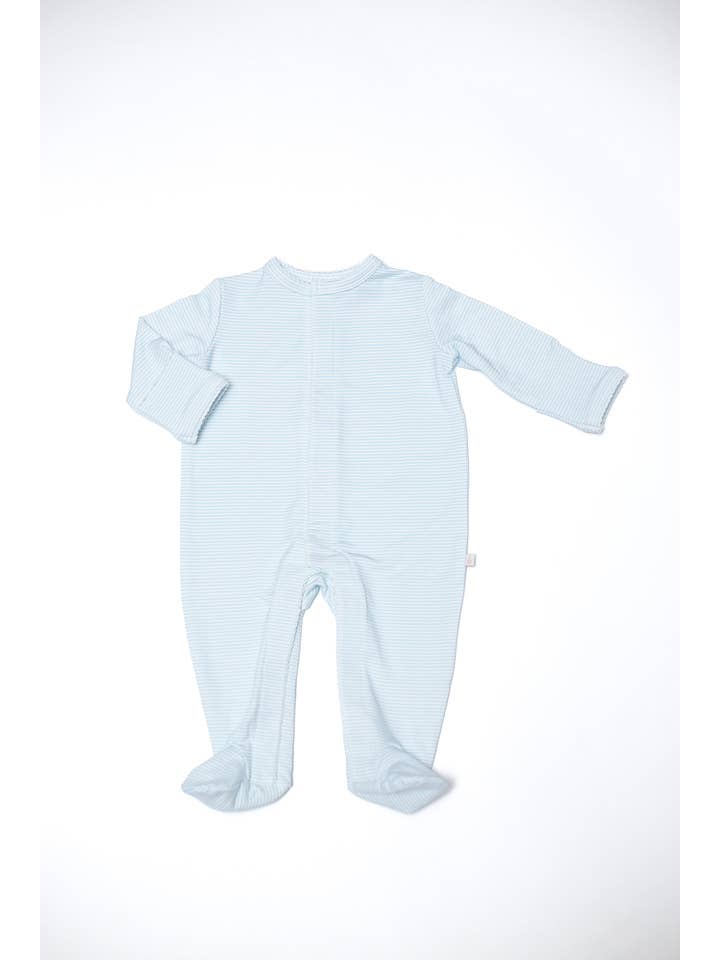 Bei Bei Snap Romper-Breezy Blue Stripes