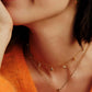 Kendra Scott Pumpkin Link Chain Necklace-Gold Orange MOP