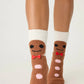 PJ Salvage "Gingerbread Man" Socks-Brown