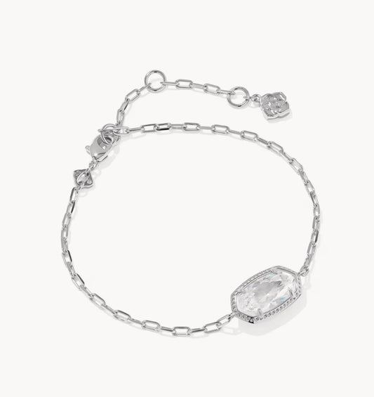 Kendra Scott Elaina Luxe Chain Bracelet -Silver White CZ