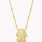 Kendra Scott Gingerbread Pendant Necklace-Gold Brown Goldstone