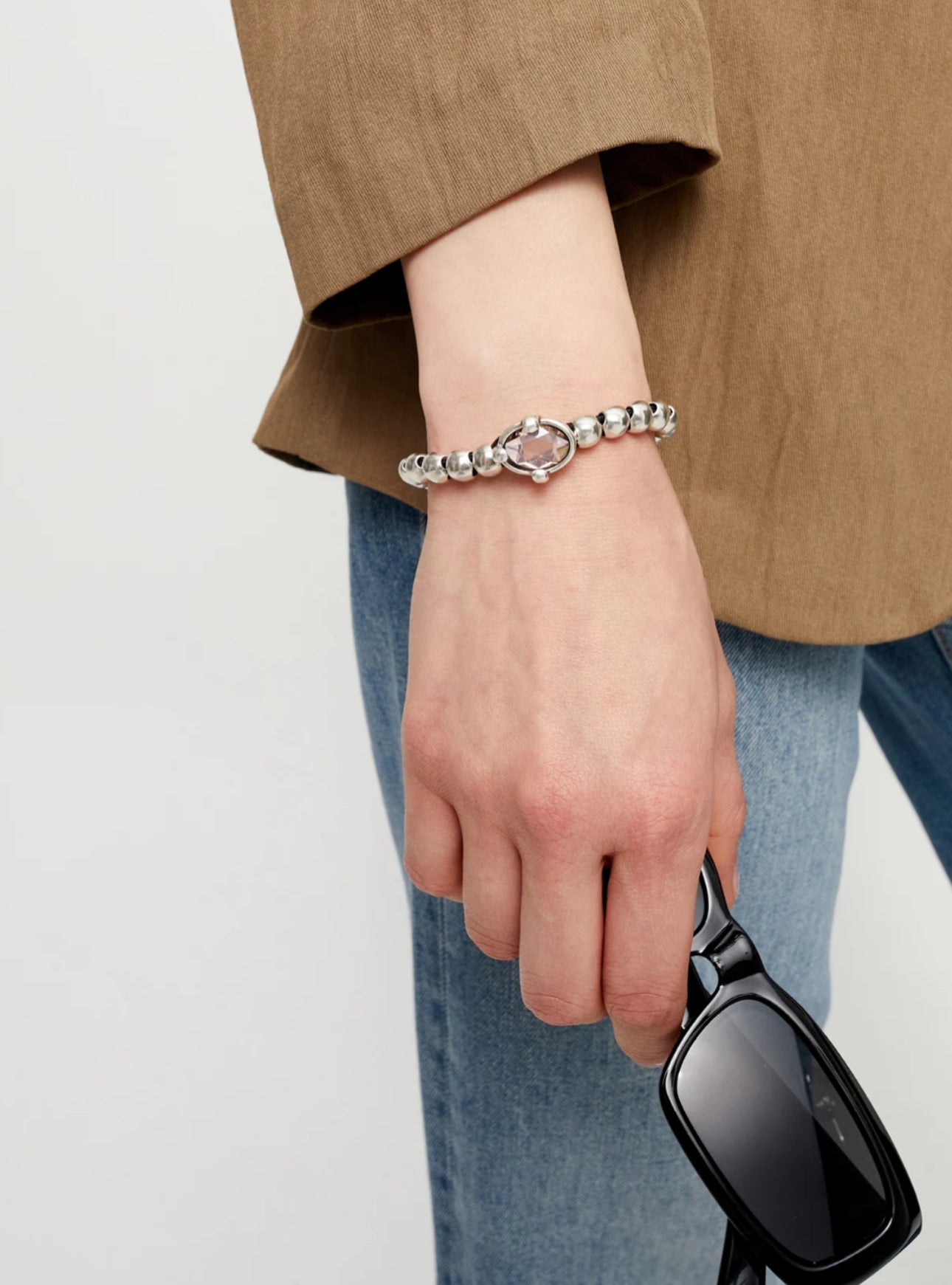 Uno de 50 “Ser Deslumbrante” (be stunning) Stretch Bracelet- Silver/Pink