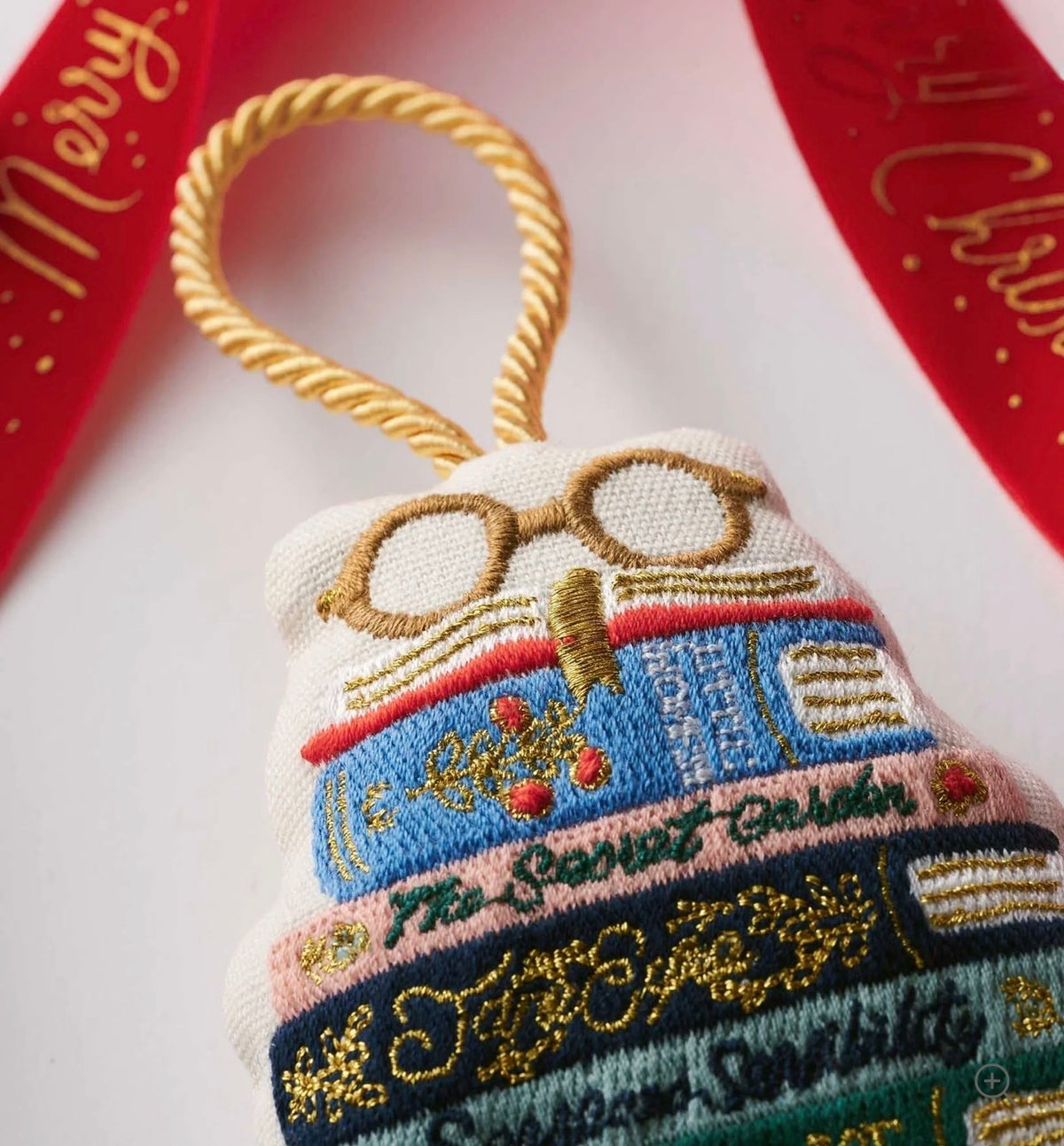 Rifle Paper Co. "Book Club"  Embroidered Ornament