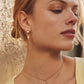 Kendra Scott Mini Ellie Wide Huggie-Gold/Light Pink Lab Opal