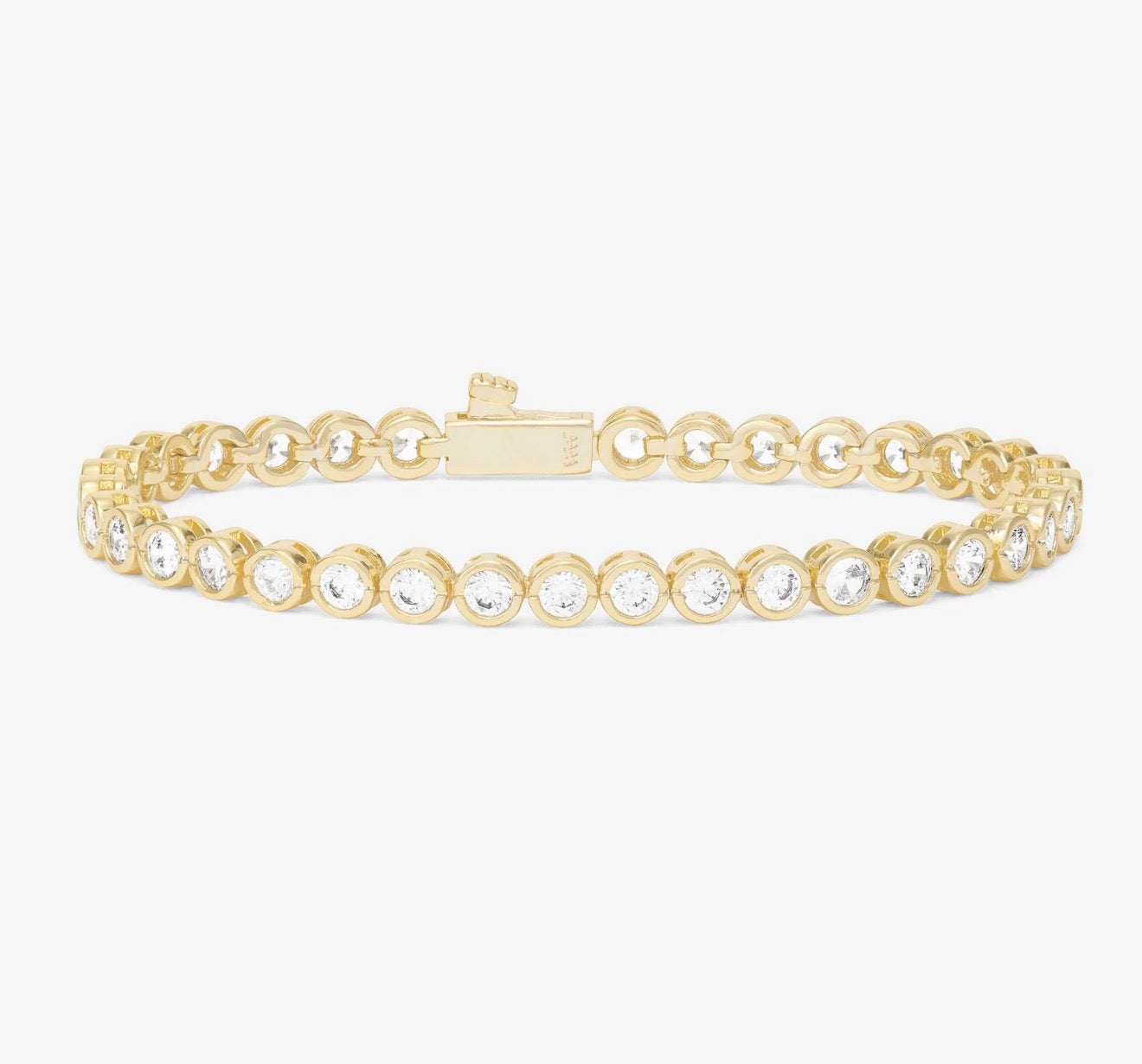 Melinda Maria “Baroness” Tennis Bracelet-Gold/White
