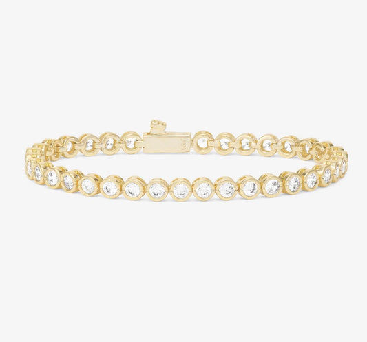 Melinda Maria “Baroness” Tennis Bracelet-Gold/White