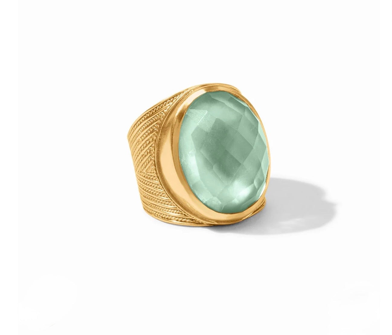 Julie Vos "Verona” Statement Ring-Iridescent Aquamarine Blue