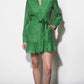 Greylin "Tabitha" Embroidered Cinched Waist Mini Dress-Retro Green