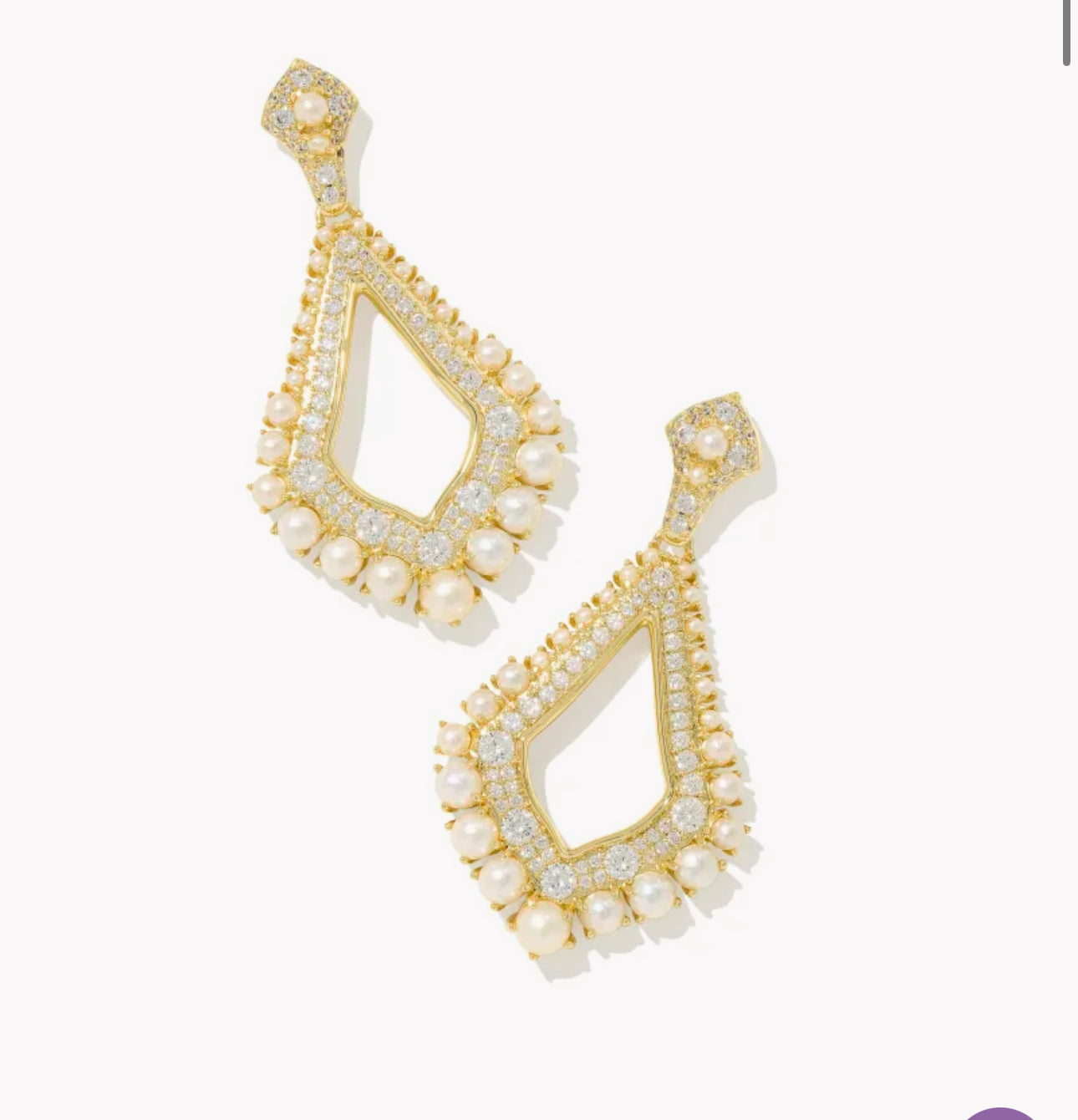 Kendra Scott Krista Statement Earrings - Gold White Mix