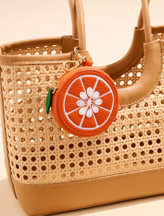 Shiraleah "Orange" Zip Pouch Charm/Key Ring