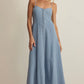 Z Supply Angel Eyes Chambray Twill Midi Dress-Lake Blue