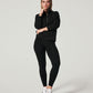 Spanx AirEssentials Half Zip-Very Black