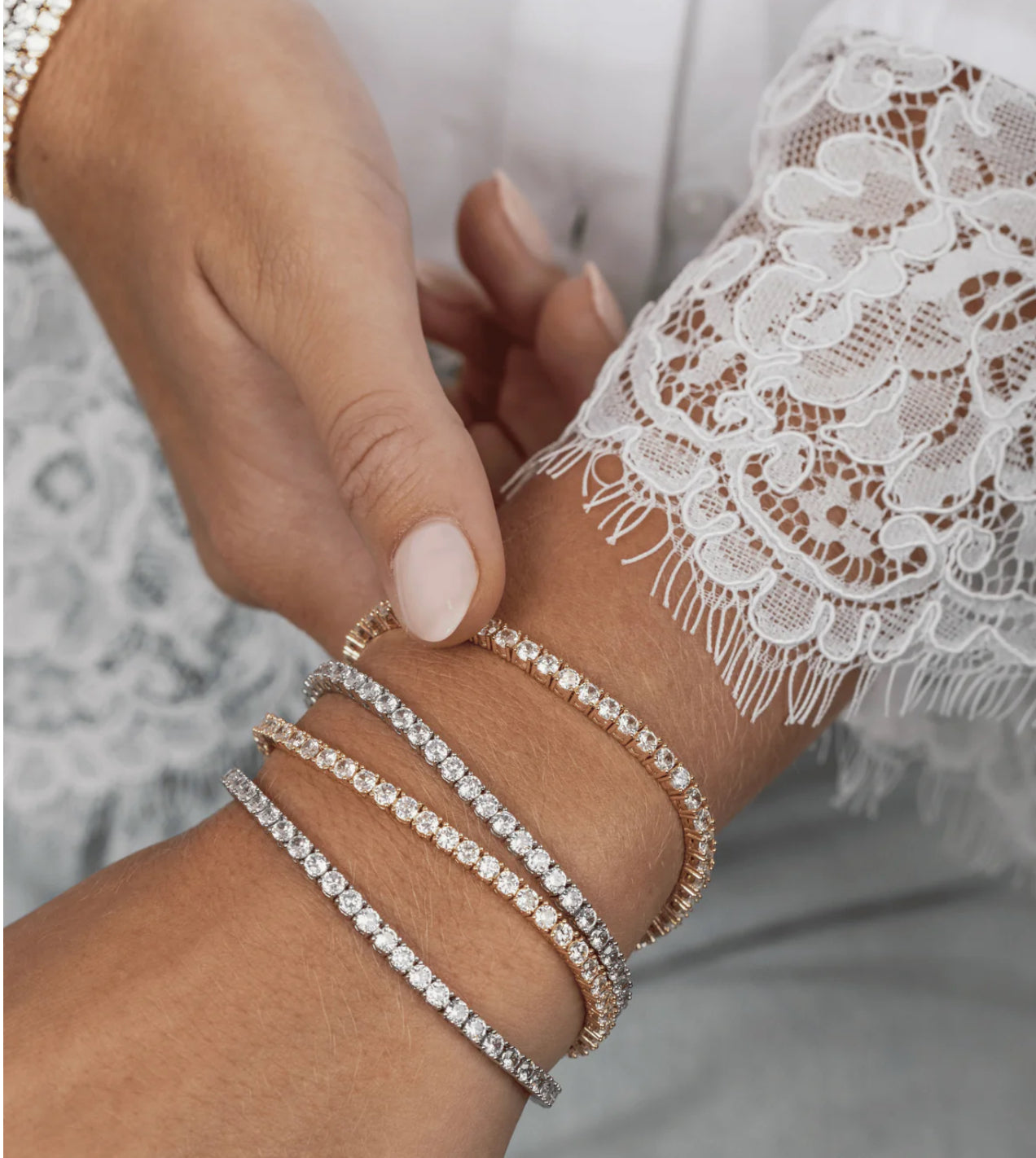 LeMel CZ Tennis Bracelet-Large 6.5”