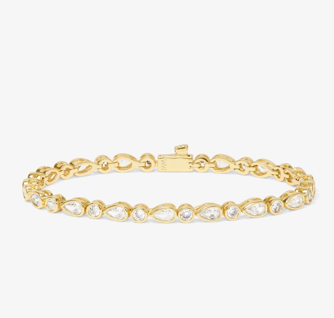 Melinda Maria “Isla” Tennis Bracelet-Gold/White