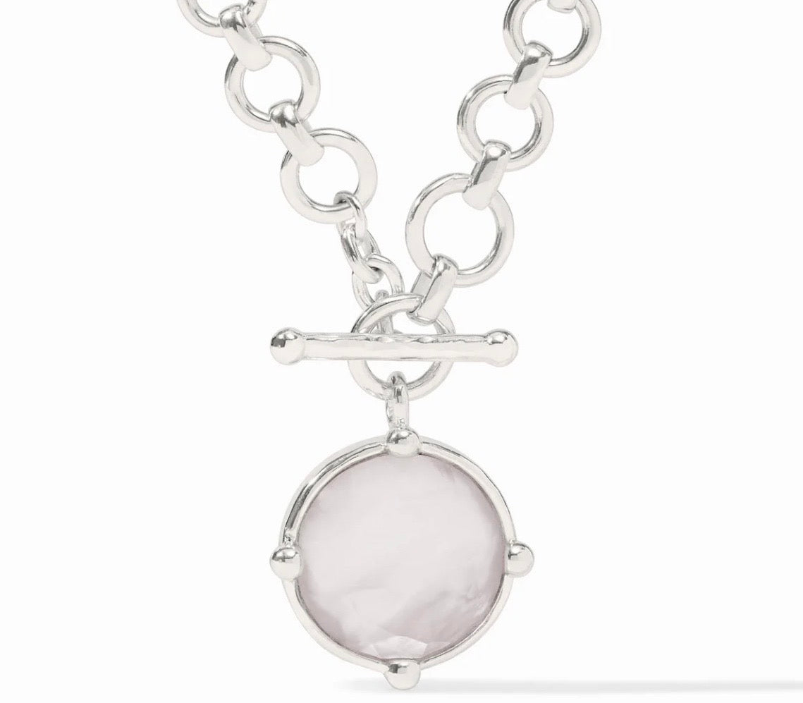 Julie Vos “Honeybee” Demi Necklace-Silver/Iridescent Clear Crystal