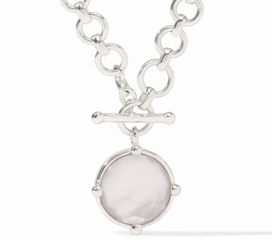 Julie Vos “Honeybee” Demi Necklace-Silver/Iridescent Clear Crystal