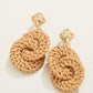 Spartina 449 Cane Wicker Ring Earrings-Brown