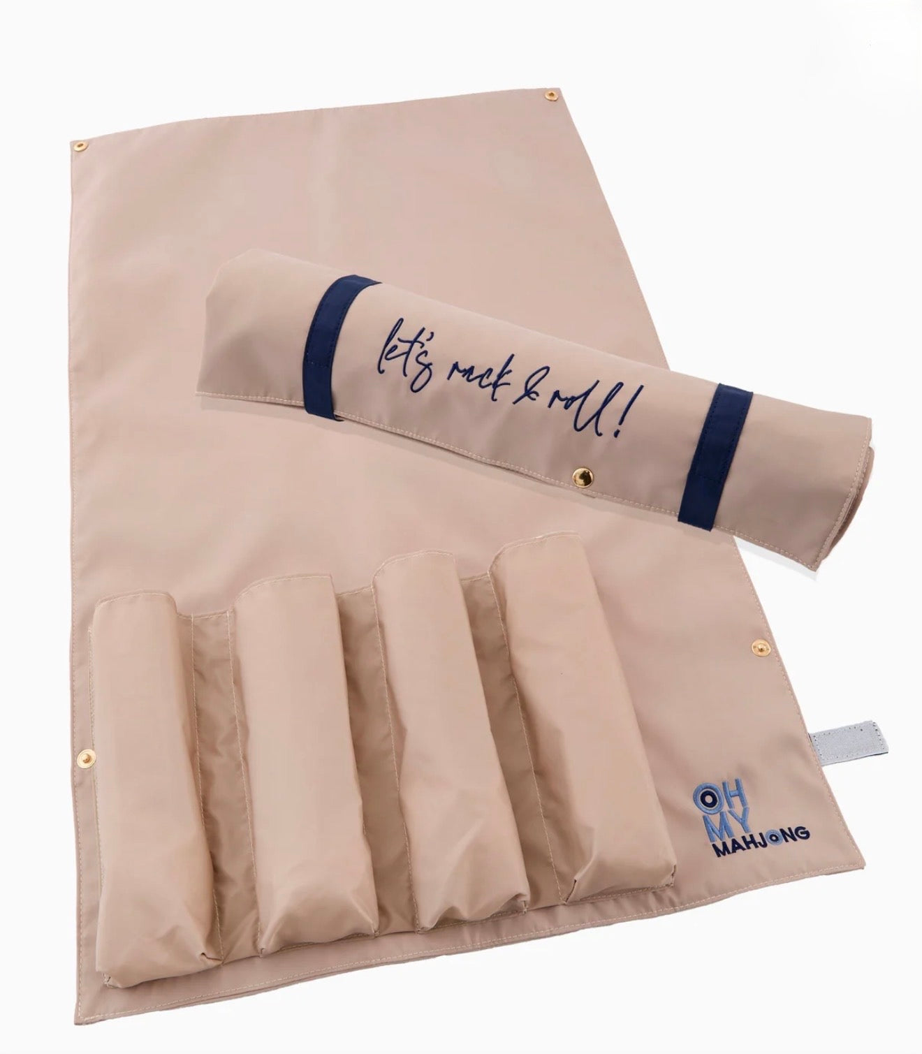 Oh My Mahjong Let's Rack & Roll Bag-Tan