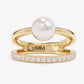 Melinda Maria “Perfect Pearl” Stacked Ring-Gold