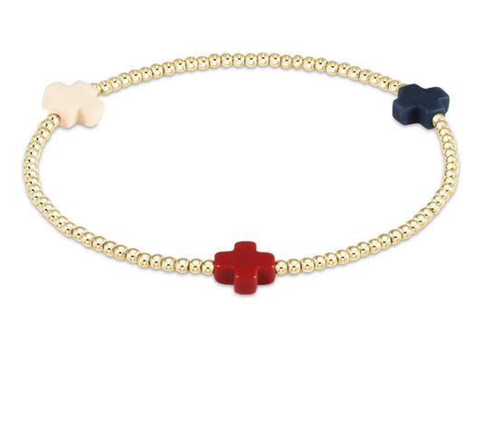 Enewton “Signature Cross” Gold Pattern 3mm Bead Bracelet-Firecracker