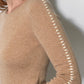 Greylin "Clementine" Whip Stitch Knit Top-Light Camel
