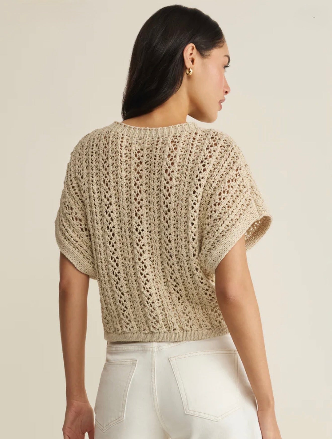 Z Supply Ballast Cropped Crochet Top- Natural