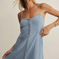 Z Supply Angel Eyes Chambray Twill Midi Dress-Lake Blue