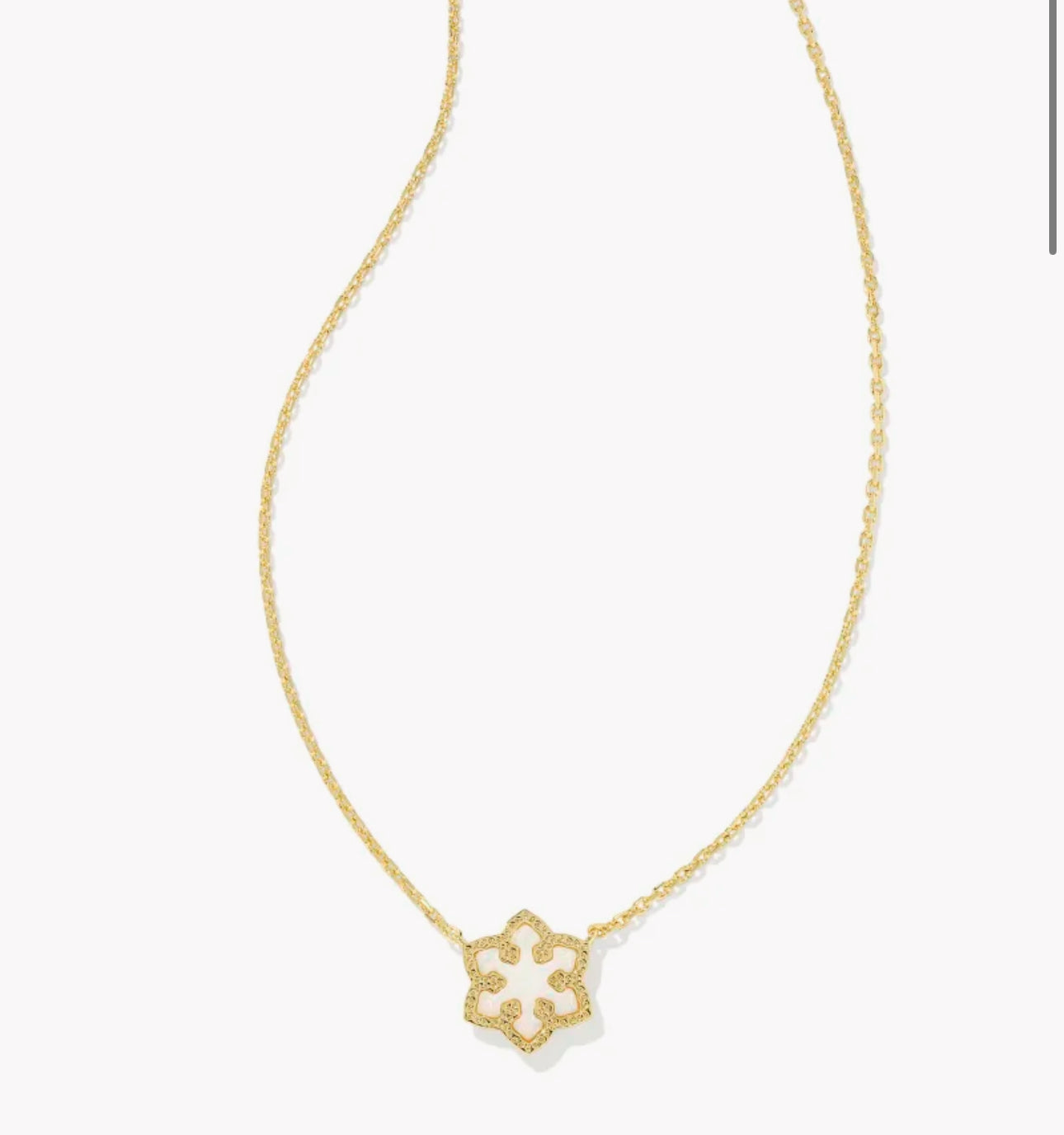 Kendra Scott Snowflake Pendant Necklace - Gold White Opal