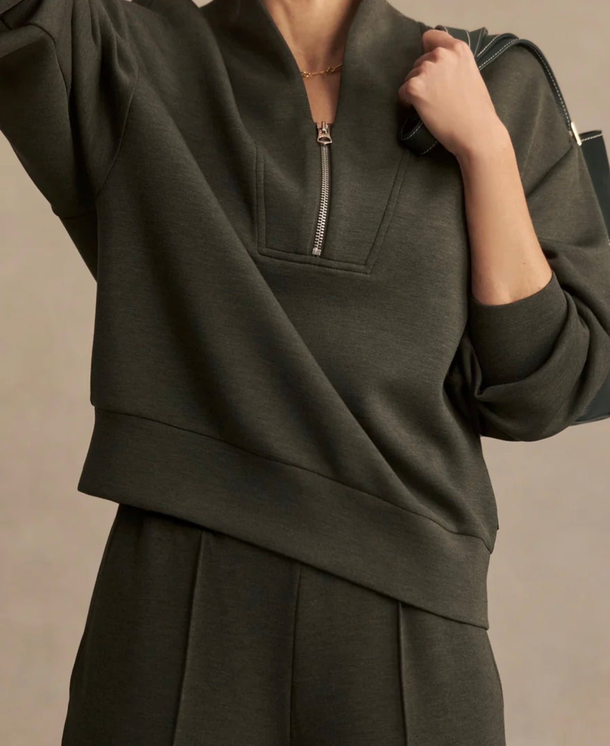 Varley “Davidson” Sweat-Olive Marl