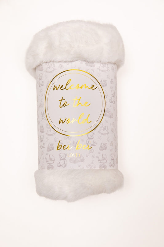 Bei Bei Faux Fur Lovey-White Cloud