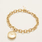 Spartina 449 Mini Round Locket Toggle Bracelet 7- 8"-Starburst