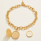 Spartina 449 Mini Round Locket Toggle Bracelet 7- 8"-Starburst