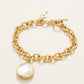 Spartina 449 Mini Round Locket Toggle Bracelet 8"-MOP