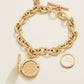 Spartina 449 Mini Round Locket Toggle Bracelet 8"-MOP