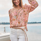Spartina 449 Joslynn Square Neck Blouse-Calm Waters Floral Chintz