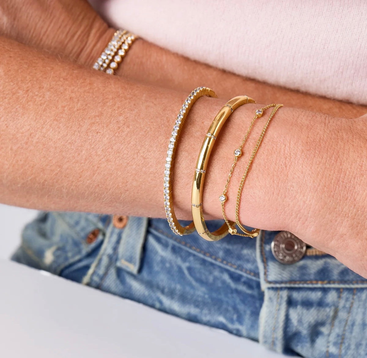 LeMel "Classic" CZ Bangle-Gold