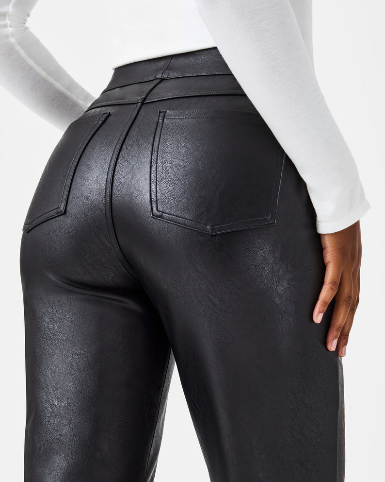 Spanx Leather-Like Slim Straight Pant-Luxe Black – Adelaide's Boutique